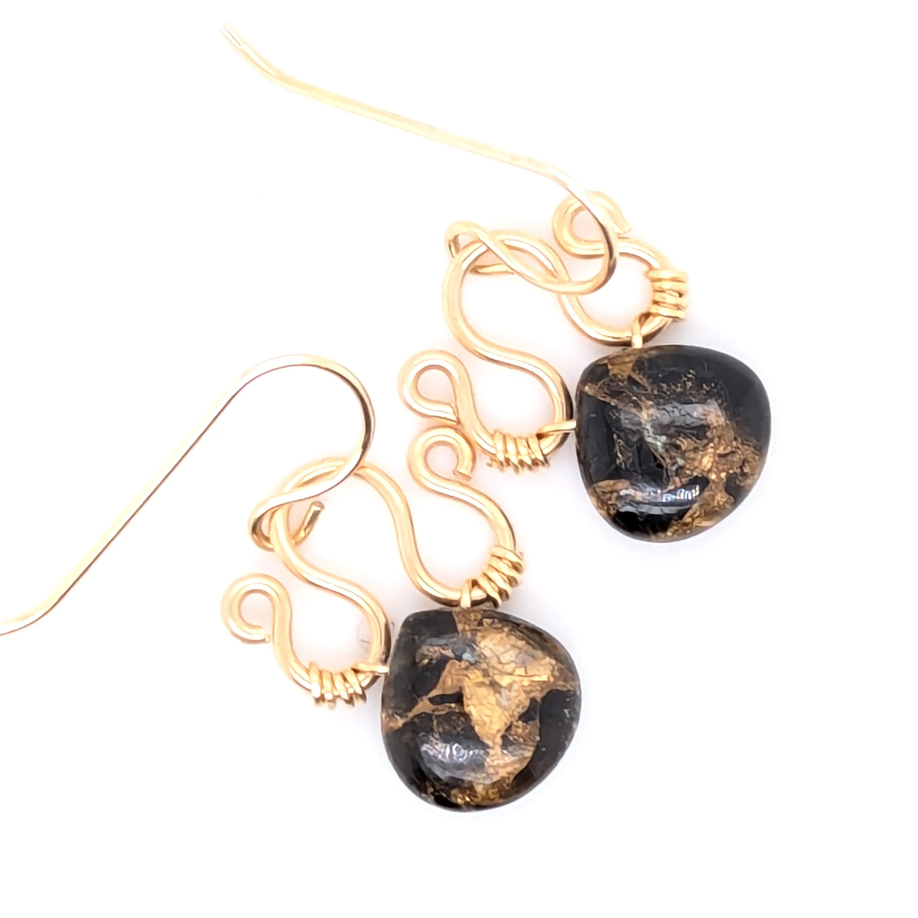 Copper Obsidian Earrings