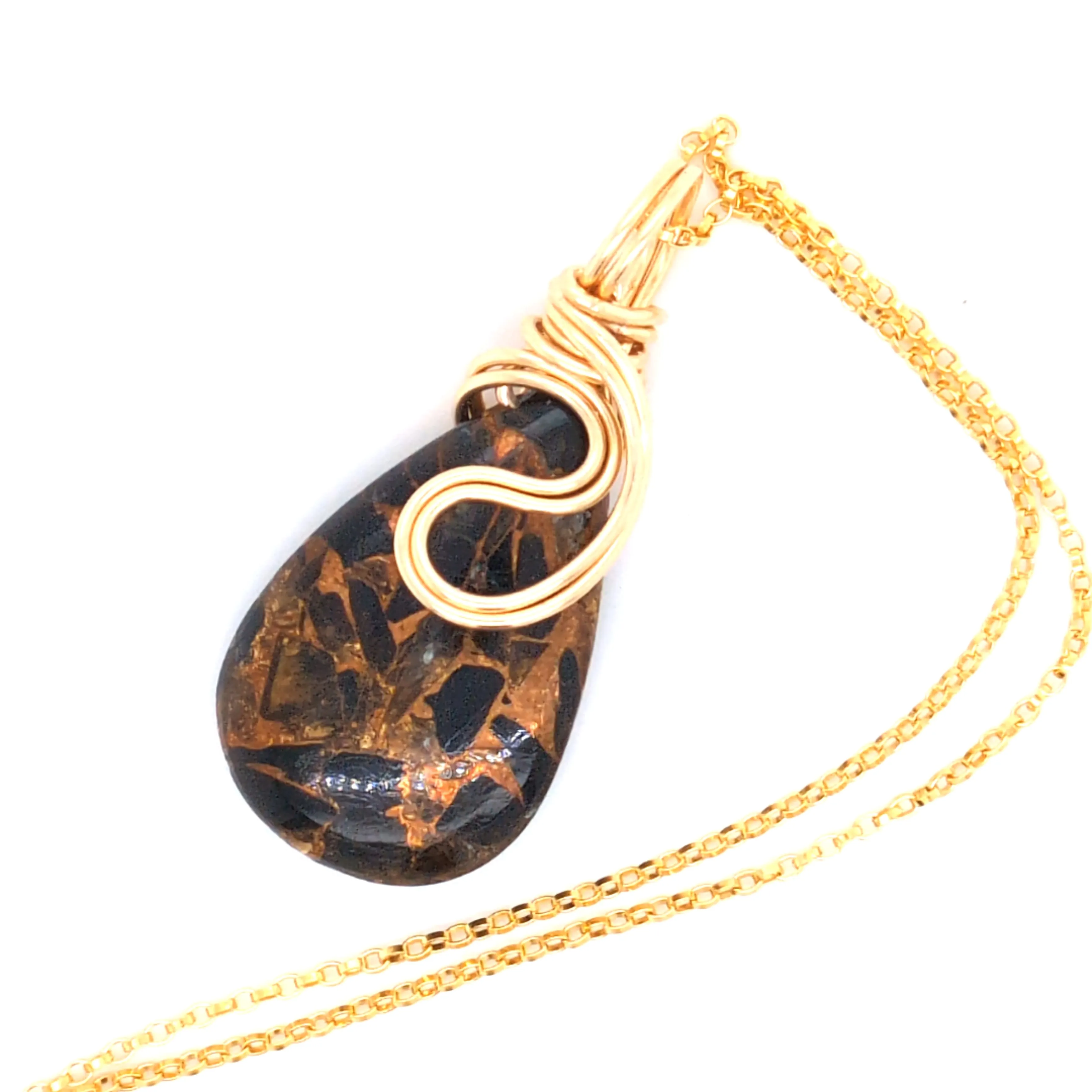 Copper Obsidian Pendant