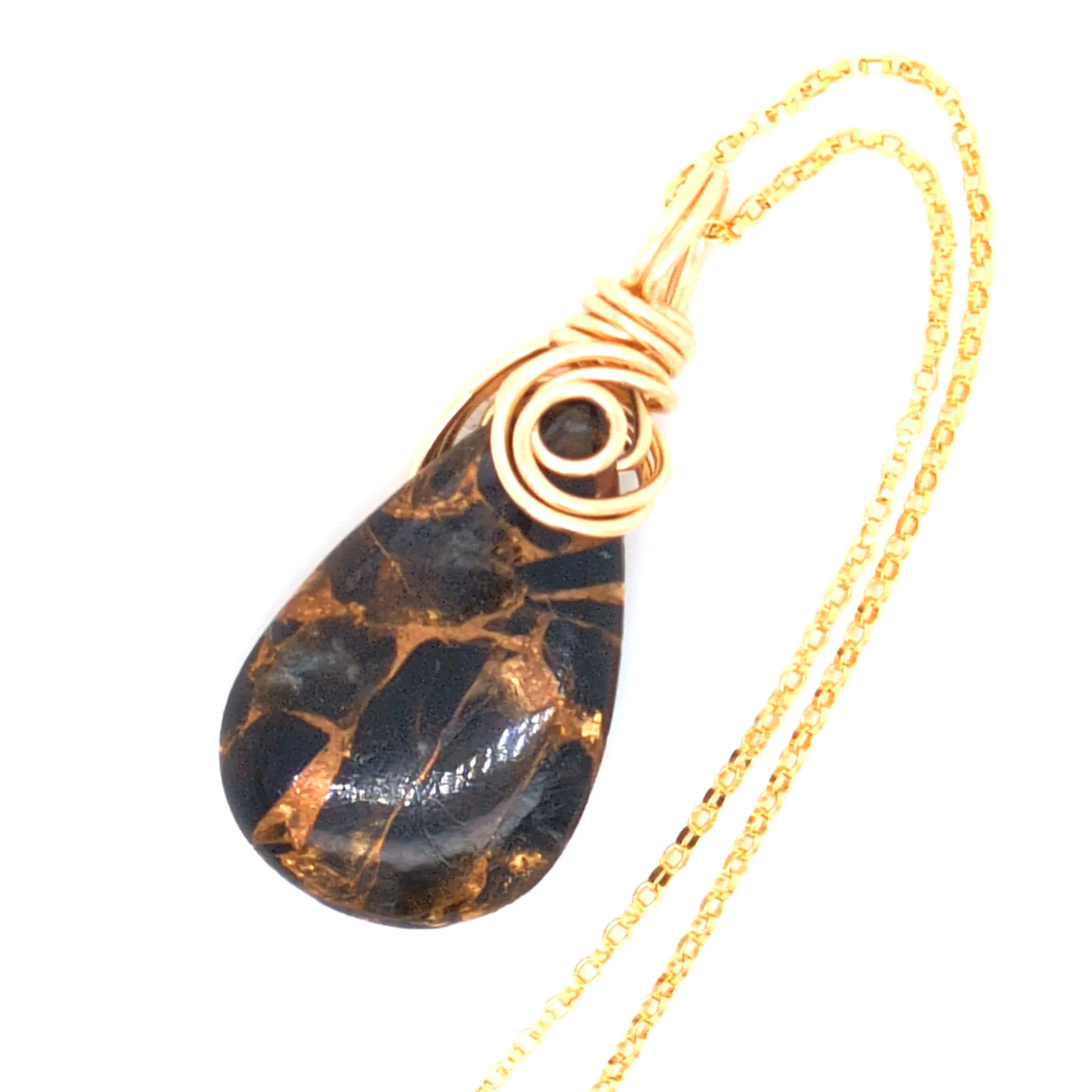 Copper Obsidian Pendant