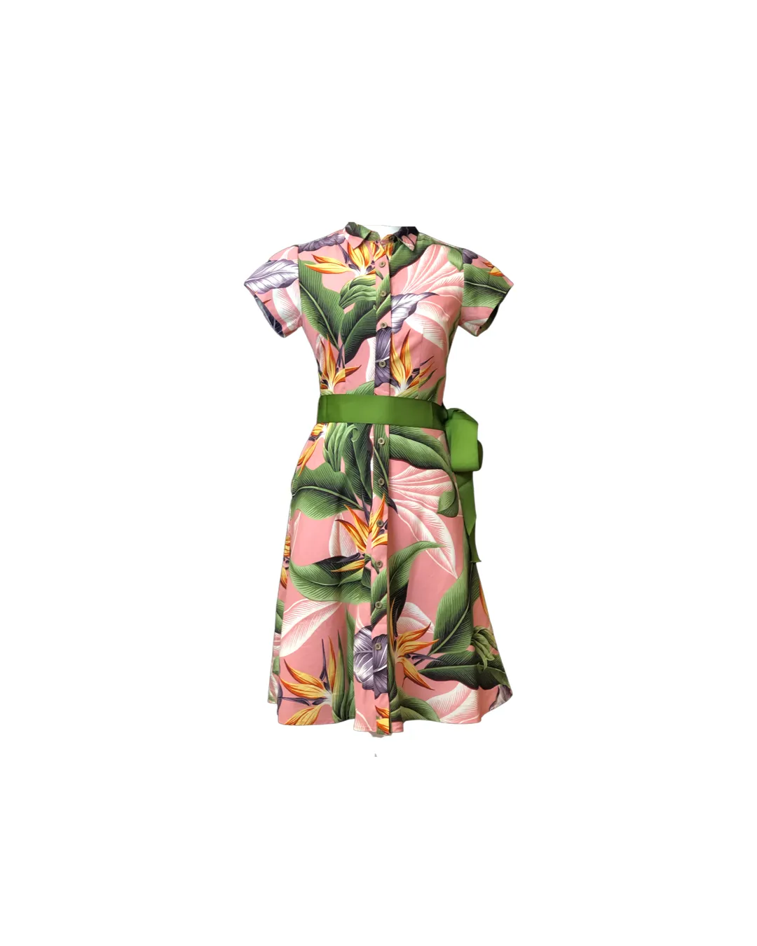 Cora Spearman Hawaii WOMENS Birds Of Paradise Mauve Aloha Shirt Dress