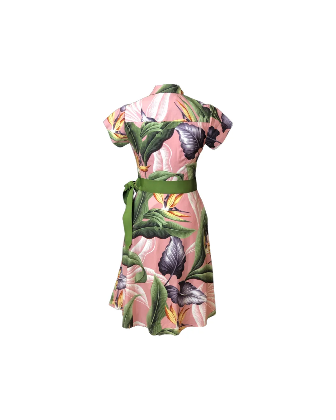 Cora Spearman Hawaii WOMENS Birds Of Paradise Mauve Aloha Shirt Dress