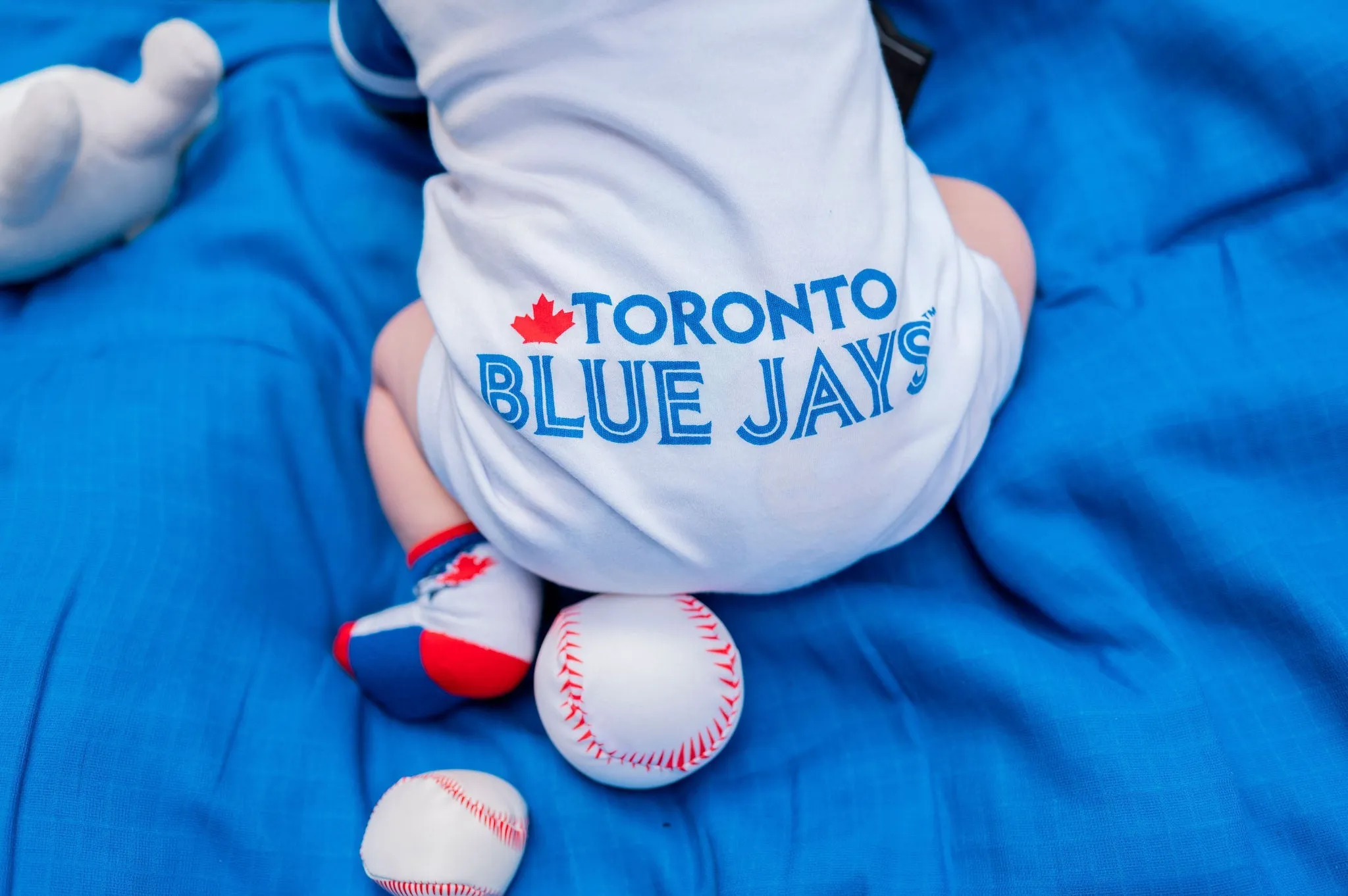 Customizable MLB Toronto Blue Jays Baby White Romper