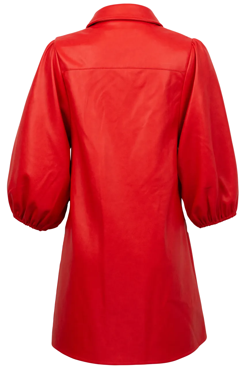 Dolce Cabo Vegan Leather Shirt Dress