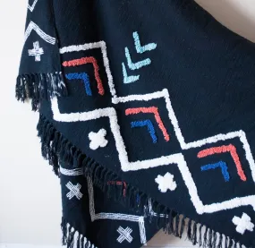 Eclectic Throw with Embellishment in Black