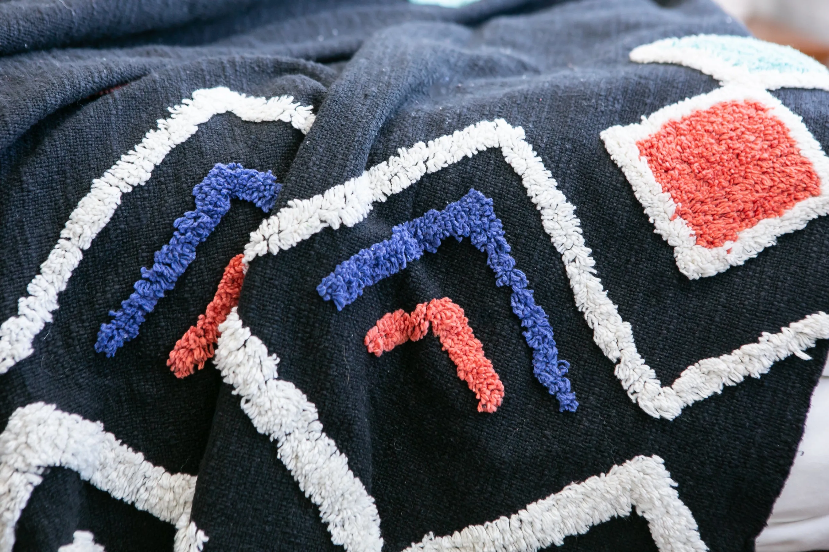 Eclectic Throw with Embellishment in Black