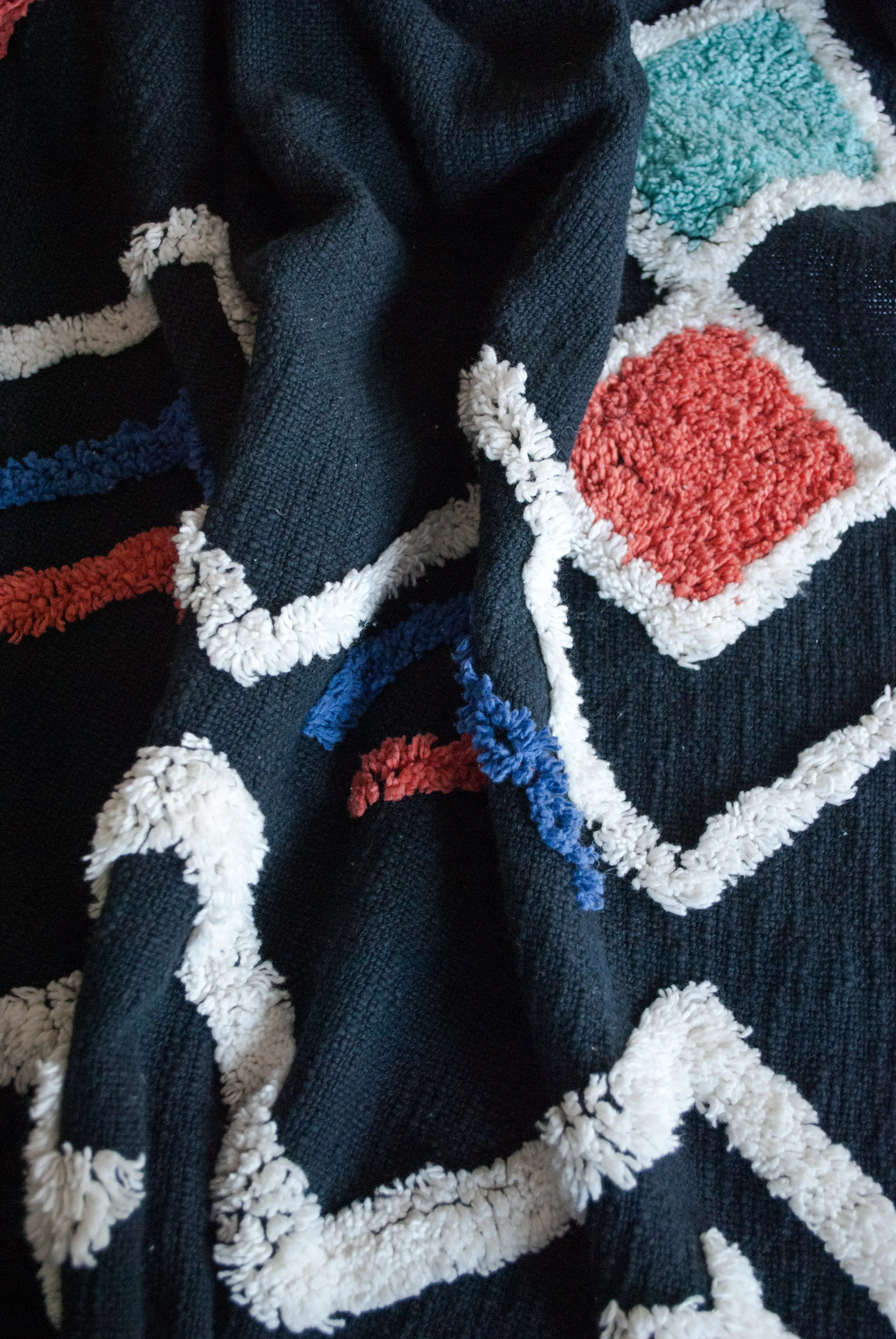 Eclectic Throw with Embellishment in Black