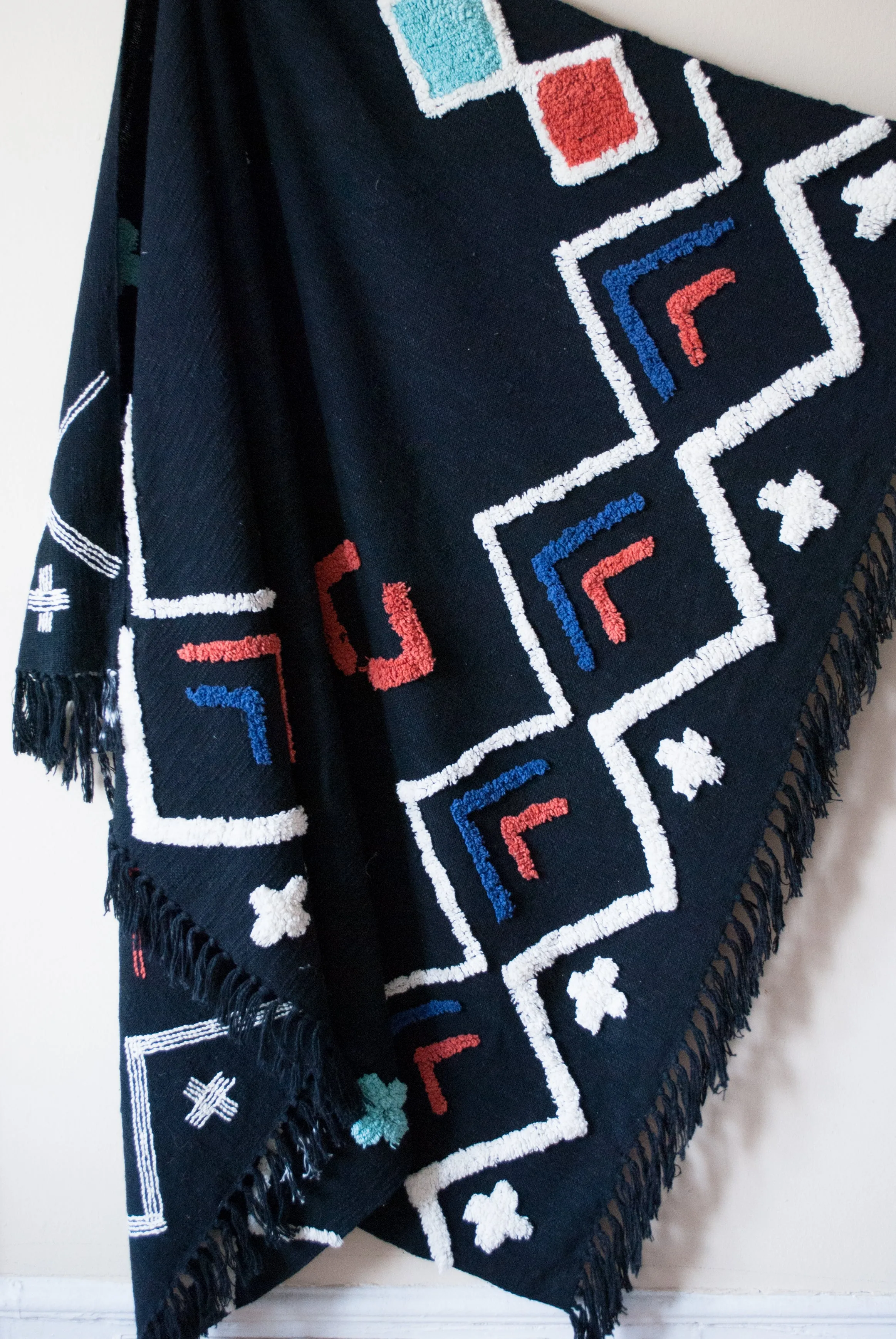 Eclectic Throw with Embellishment in Black