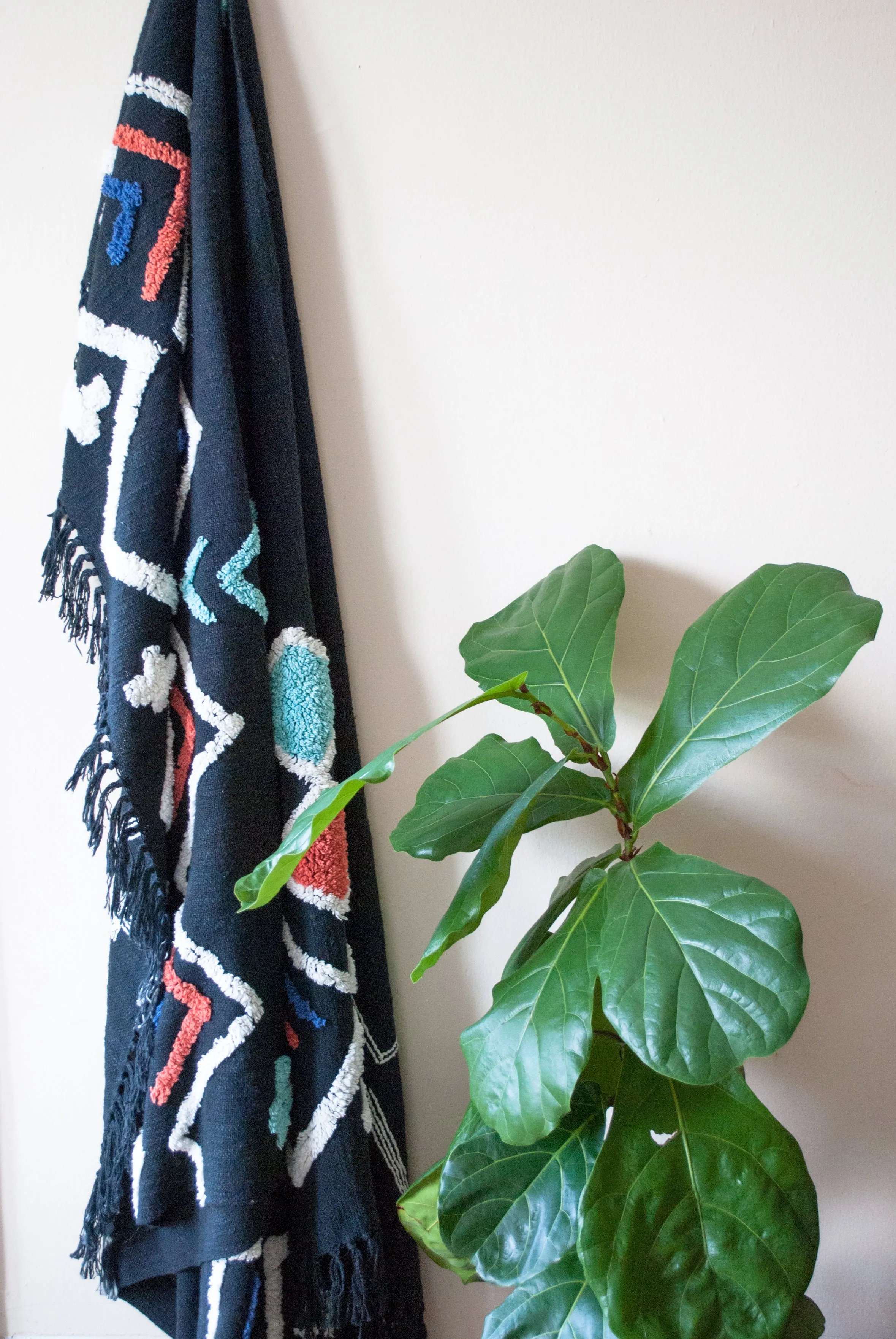 Eclectic Throw with Embellishment in Black