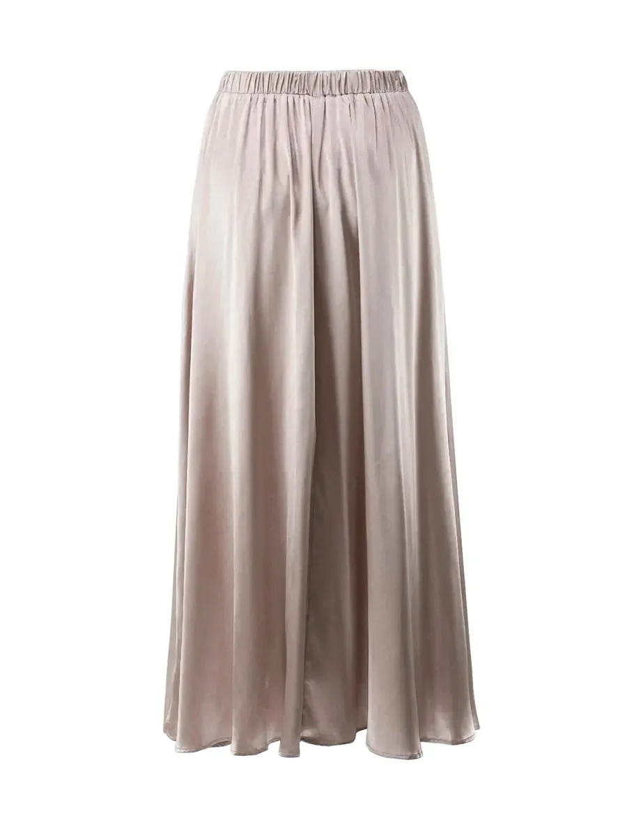 Elegant Satin Flare Maxi Skirts - 3 Colors