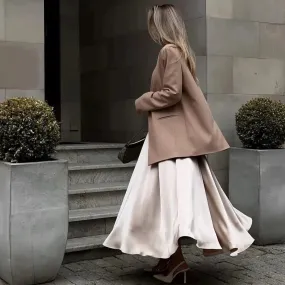 Elegant Satin Flare Maxi Skirts - 3 Colors