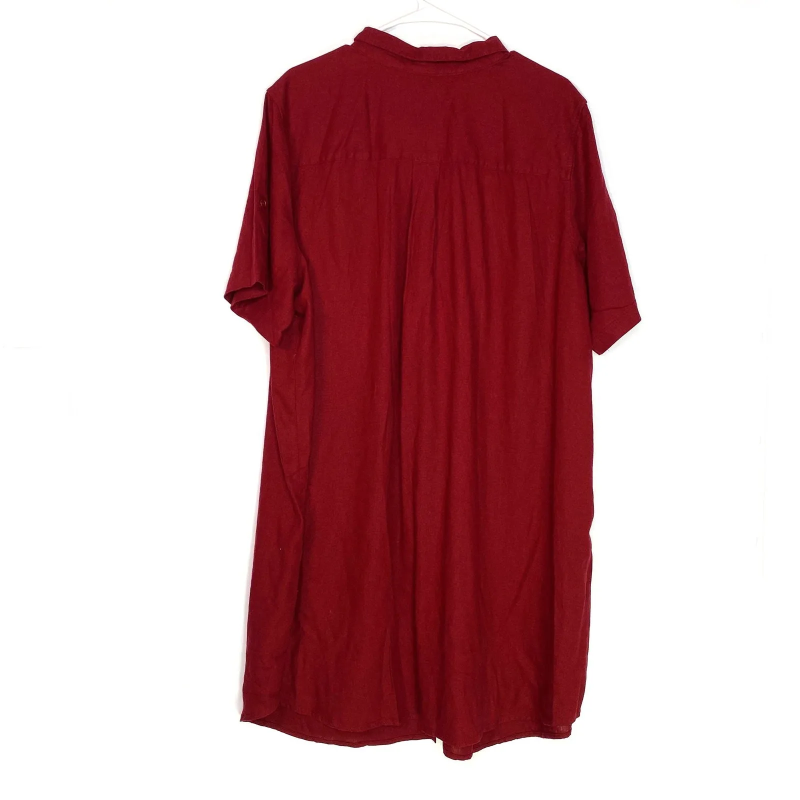 Ellis Womens Size 24 Maroon Red Shirt Dress S/s NWT