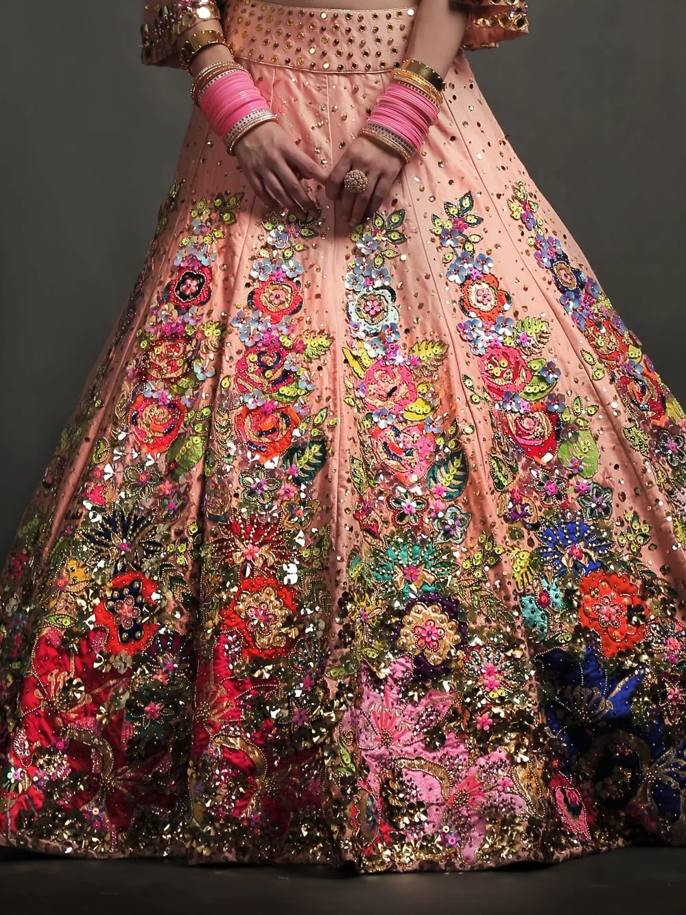 EMBELLISHED SKIRT WITH CAPE AND BLOUSE