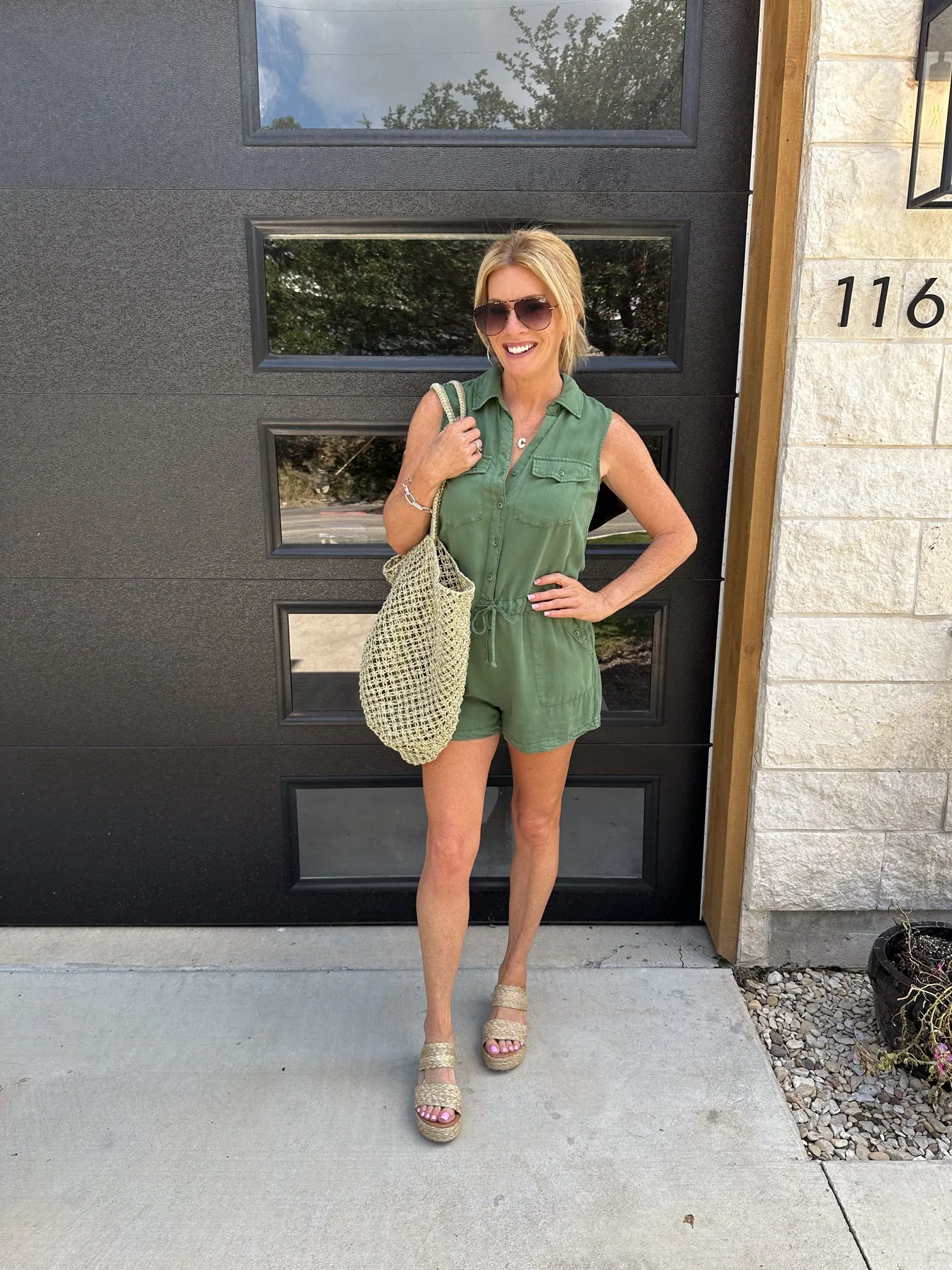 Esma Artichoke Green Romper
