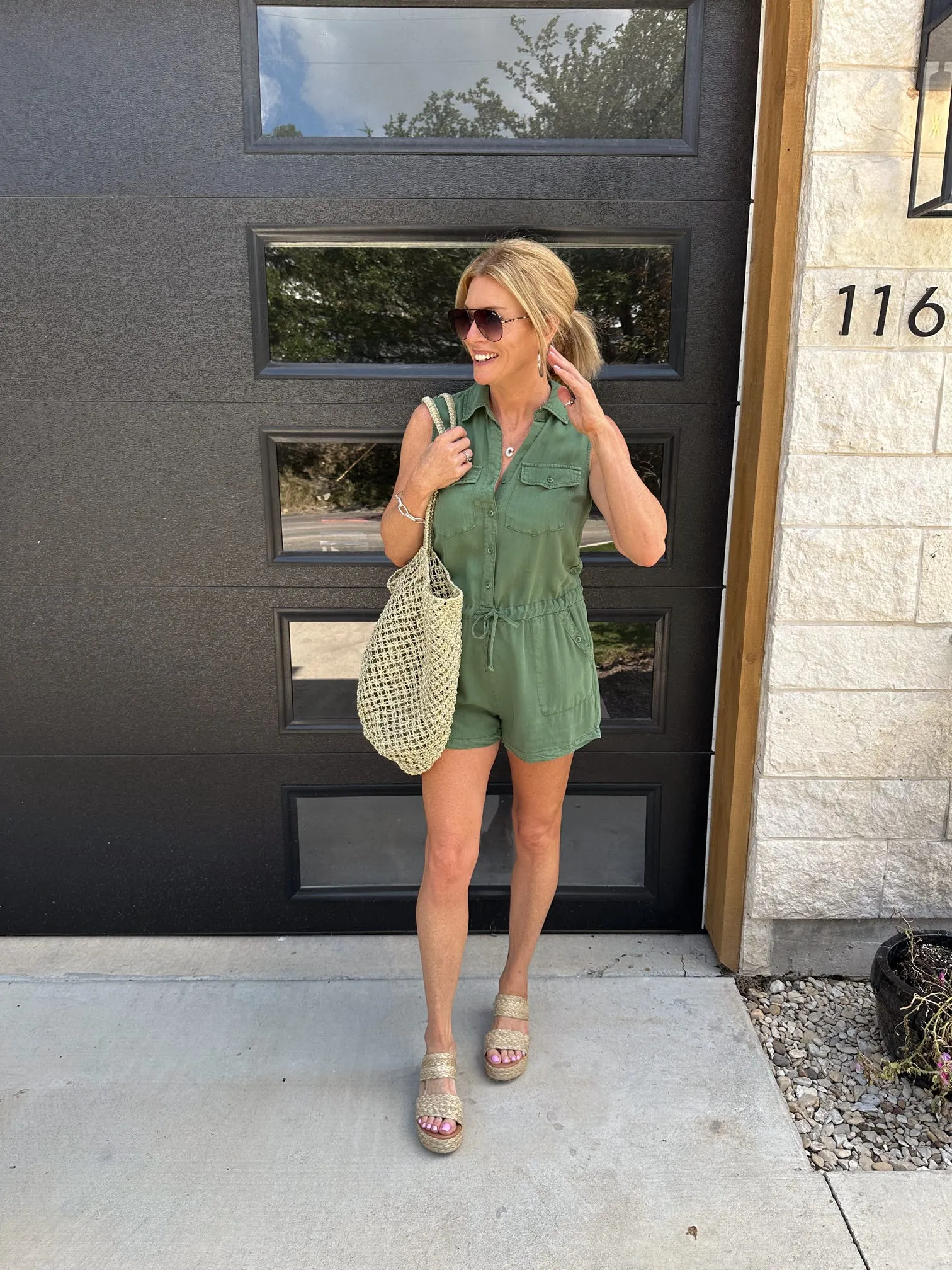 Esma Artichoke Green Romper