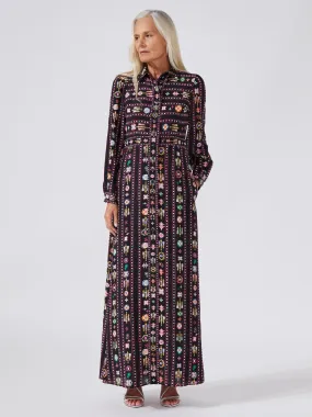 Esmeralda Silk Maxi Shirt Dress