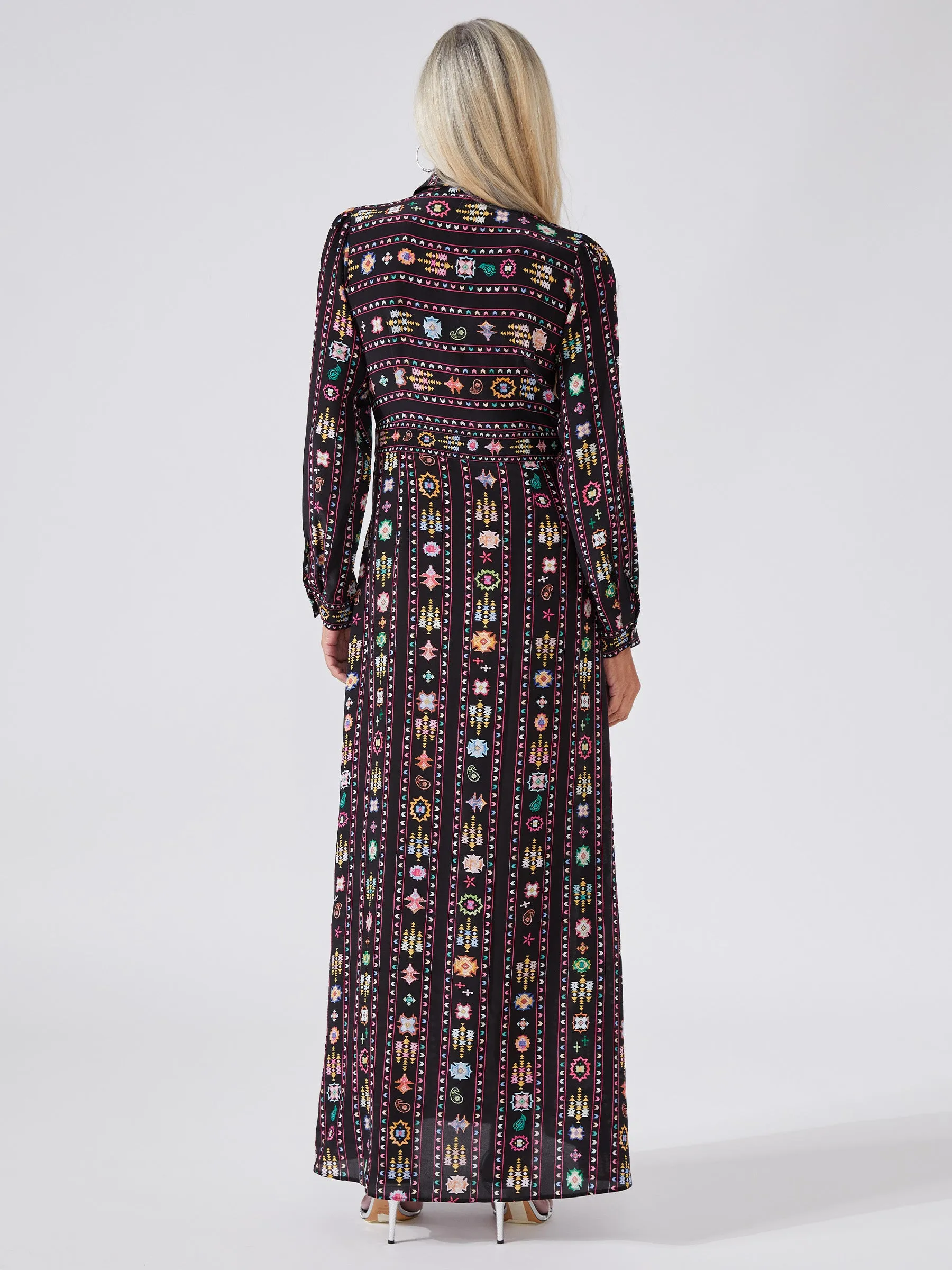 Esmeralda Silk Maxi Shirt Dress