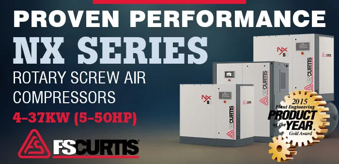 FS-Curtis NxV18 - 25hp Variable Speed Rotary Screw Air Compressor, Tank Mounted
