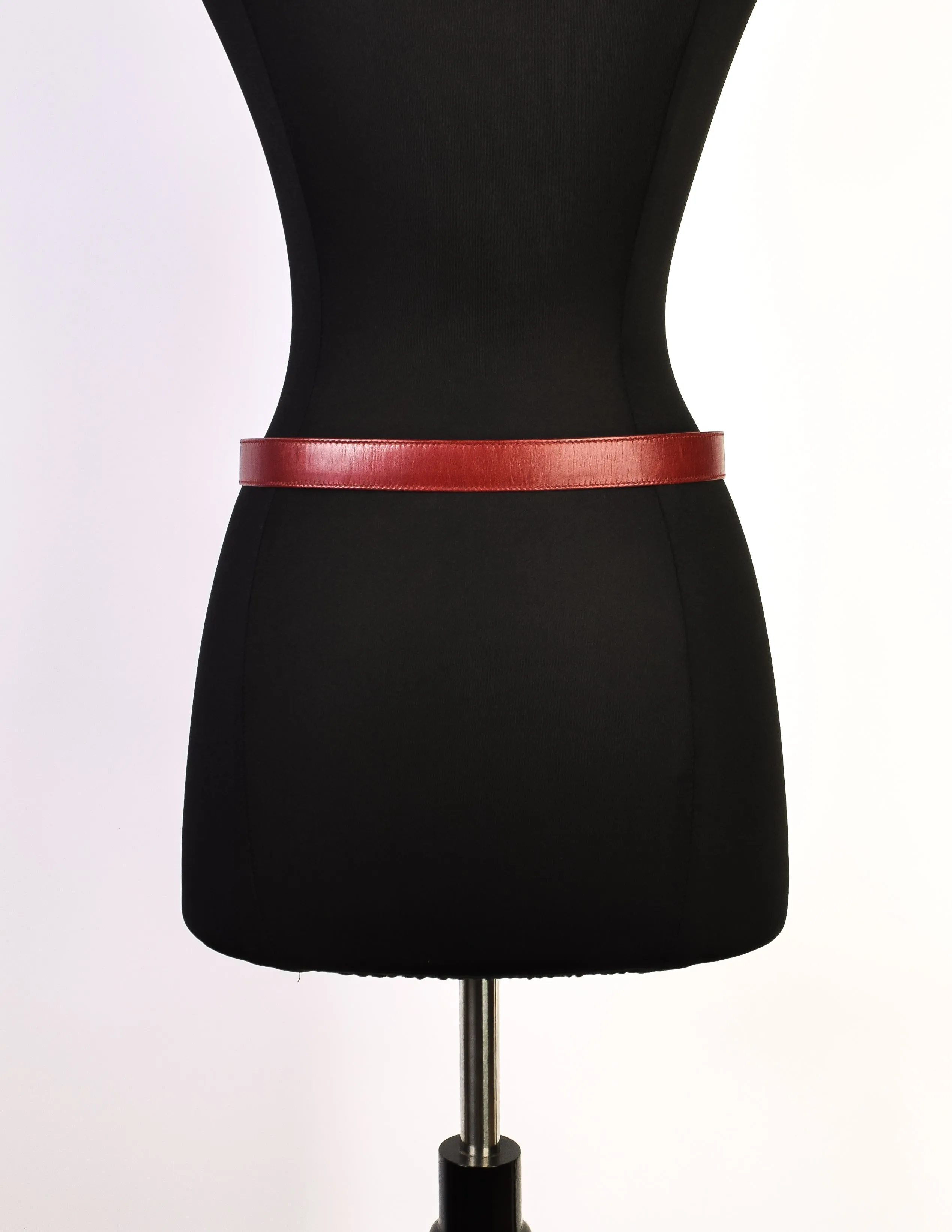 Gucci Vintage Gold and Burgundy Red Leather Belt
