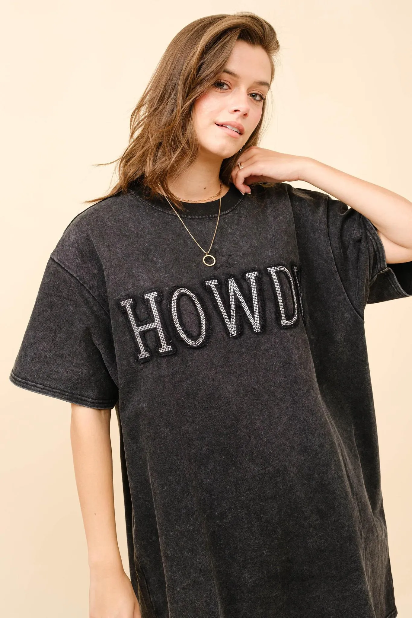 Howdy Dress Western Country Graphic T-Shirt Dress, Black