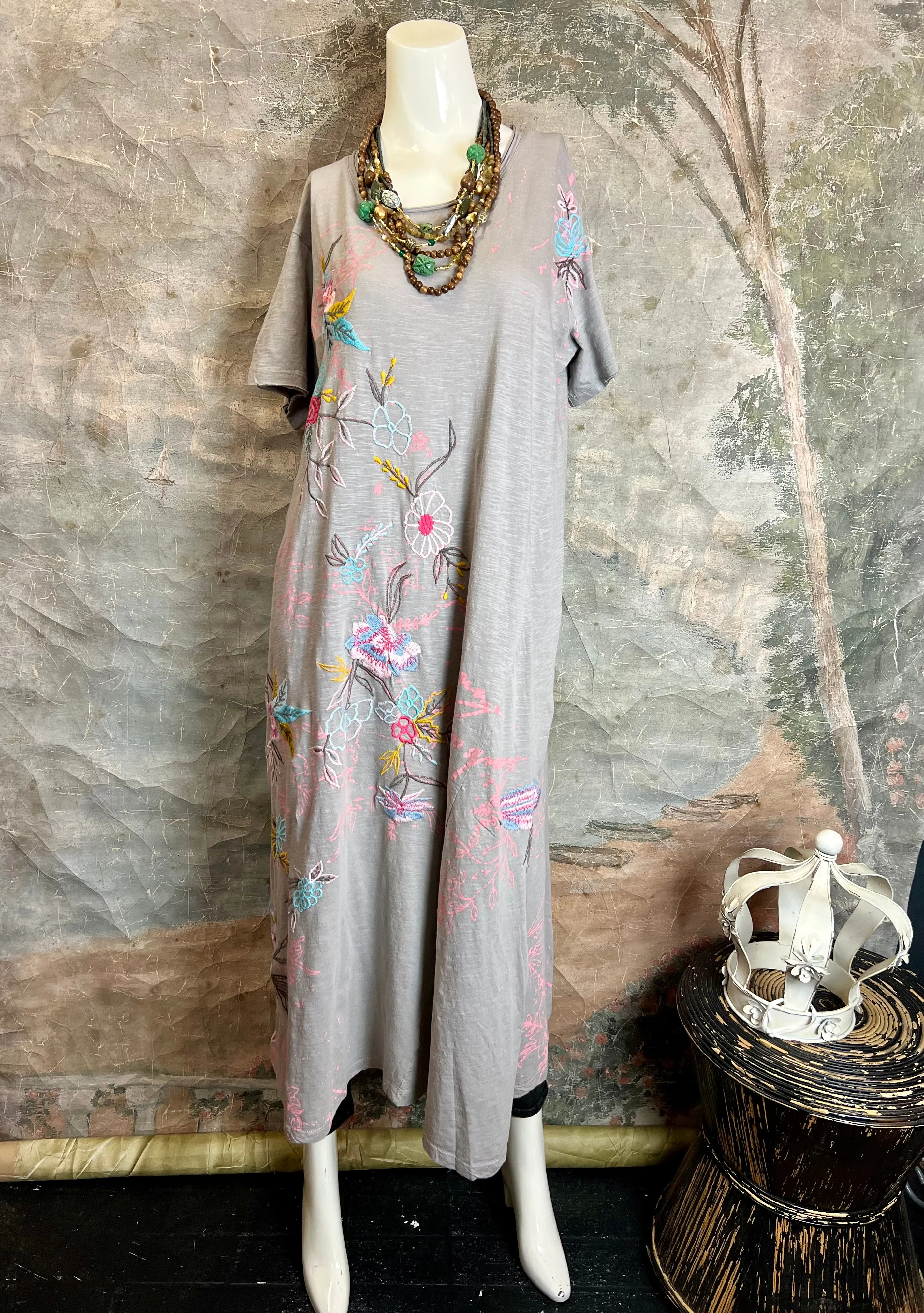 KYREC53 QUINN T-SHIRT DRESS-Gray