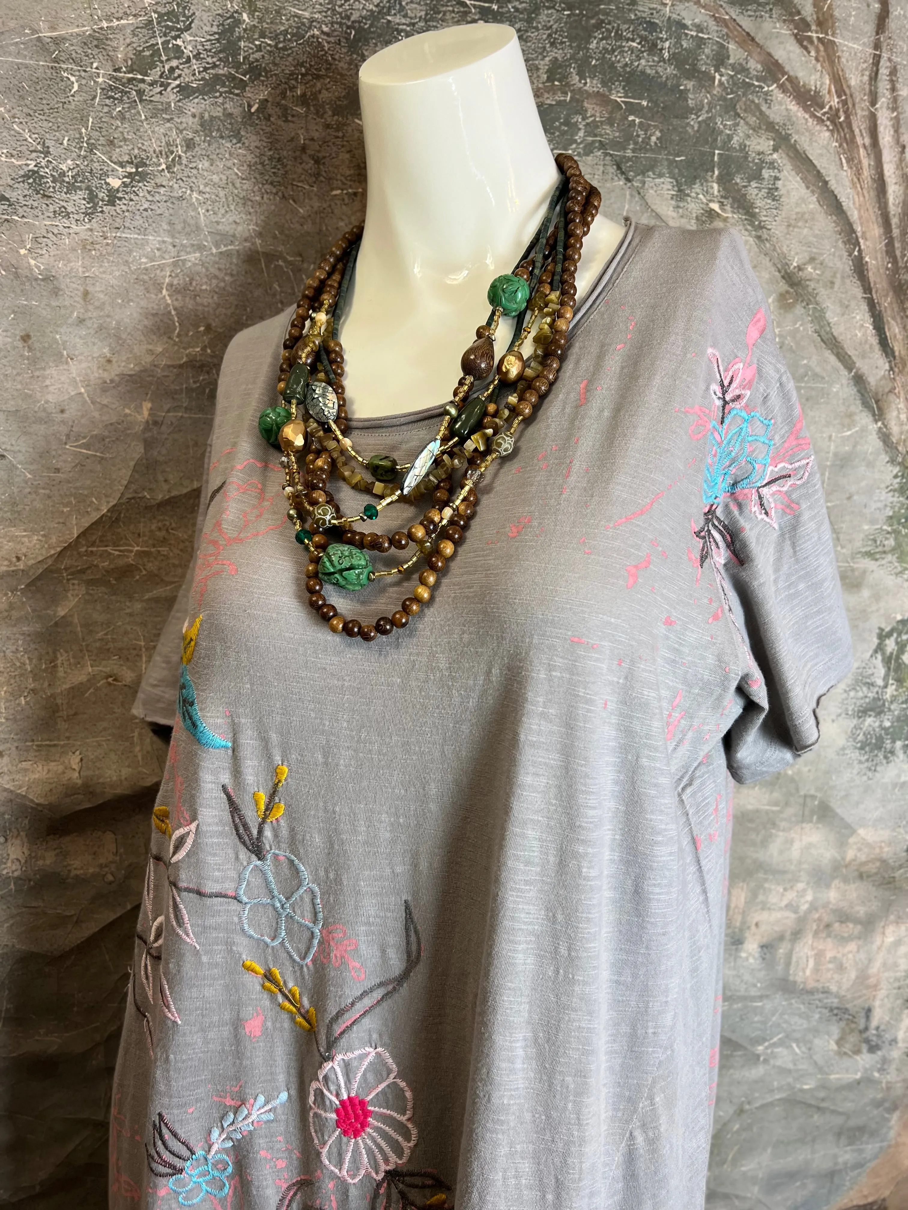 KYREC53 QUINN T-SHIRT DRESS-Gray