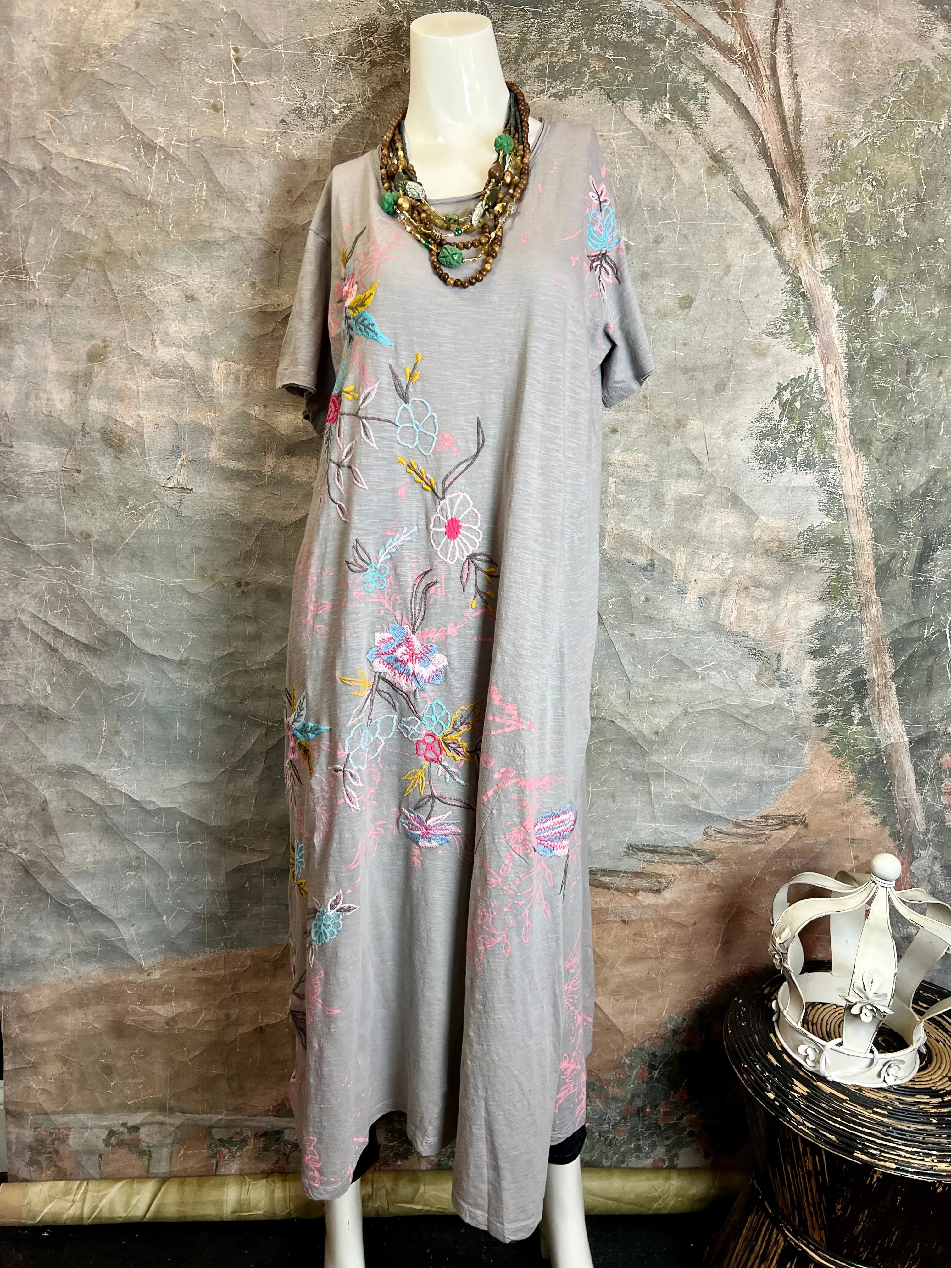 KYREC53 QUINN T-SHIRT DRESS-Gray