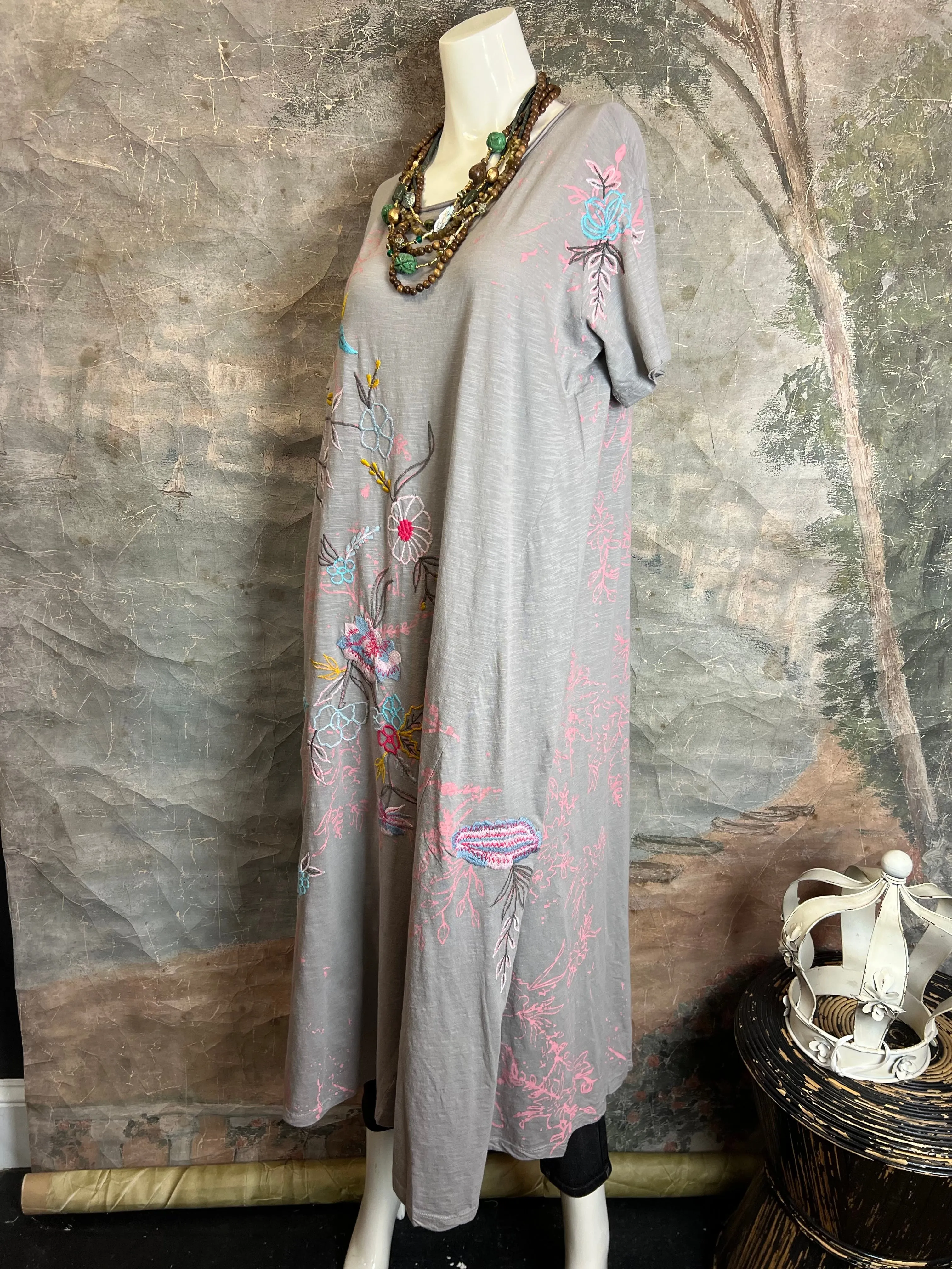 KYREC53 QUINN T-SHIRT DRESS-Gray