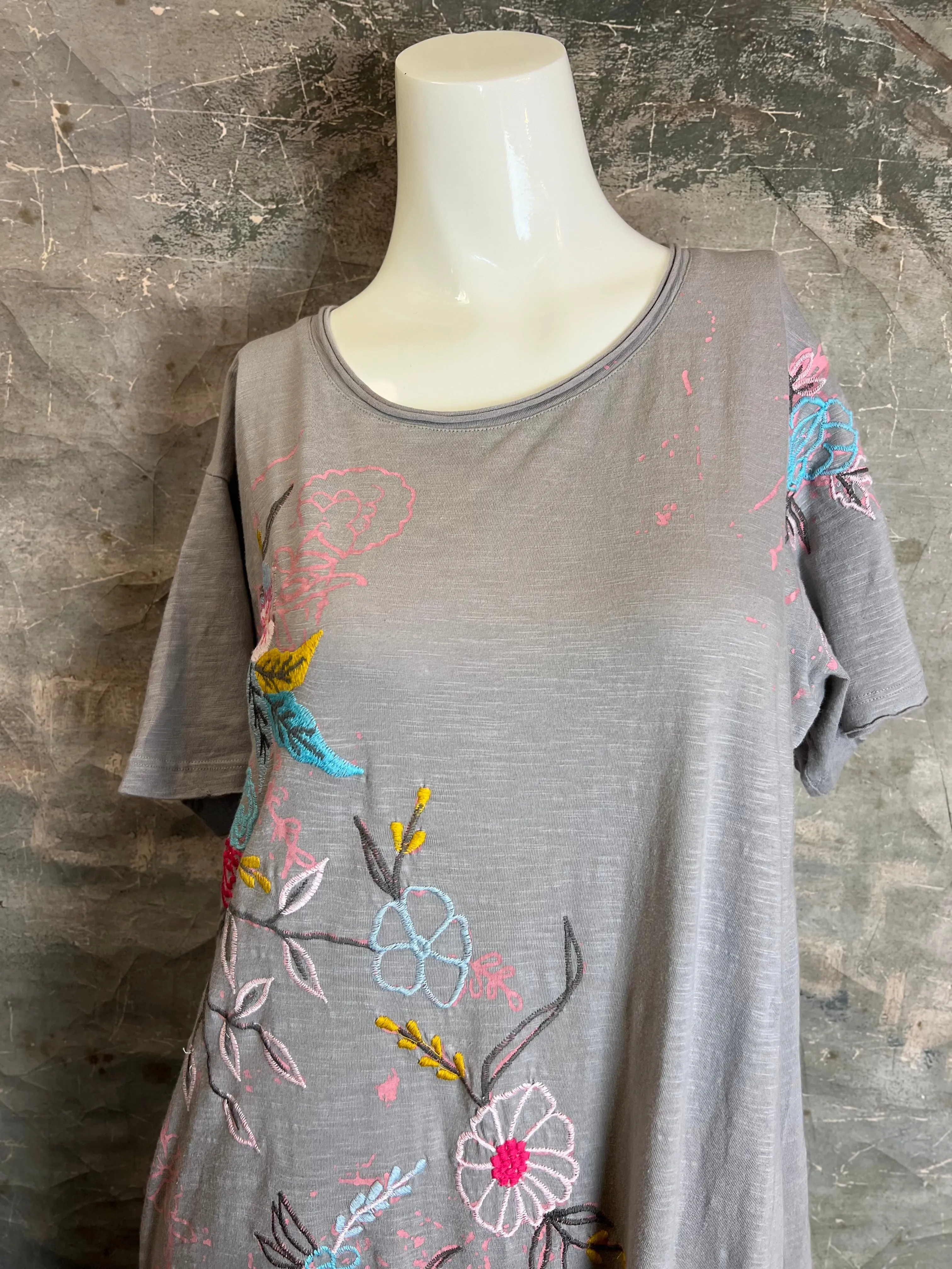 KYREC53 QUINN T-SHIRT DRESS-Gray