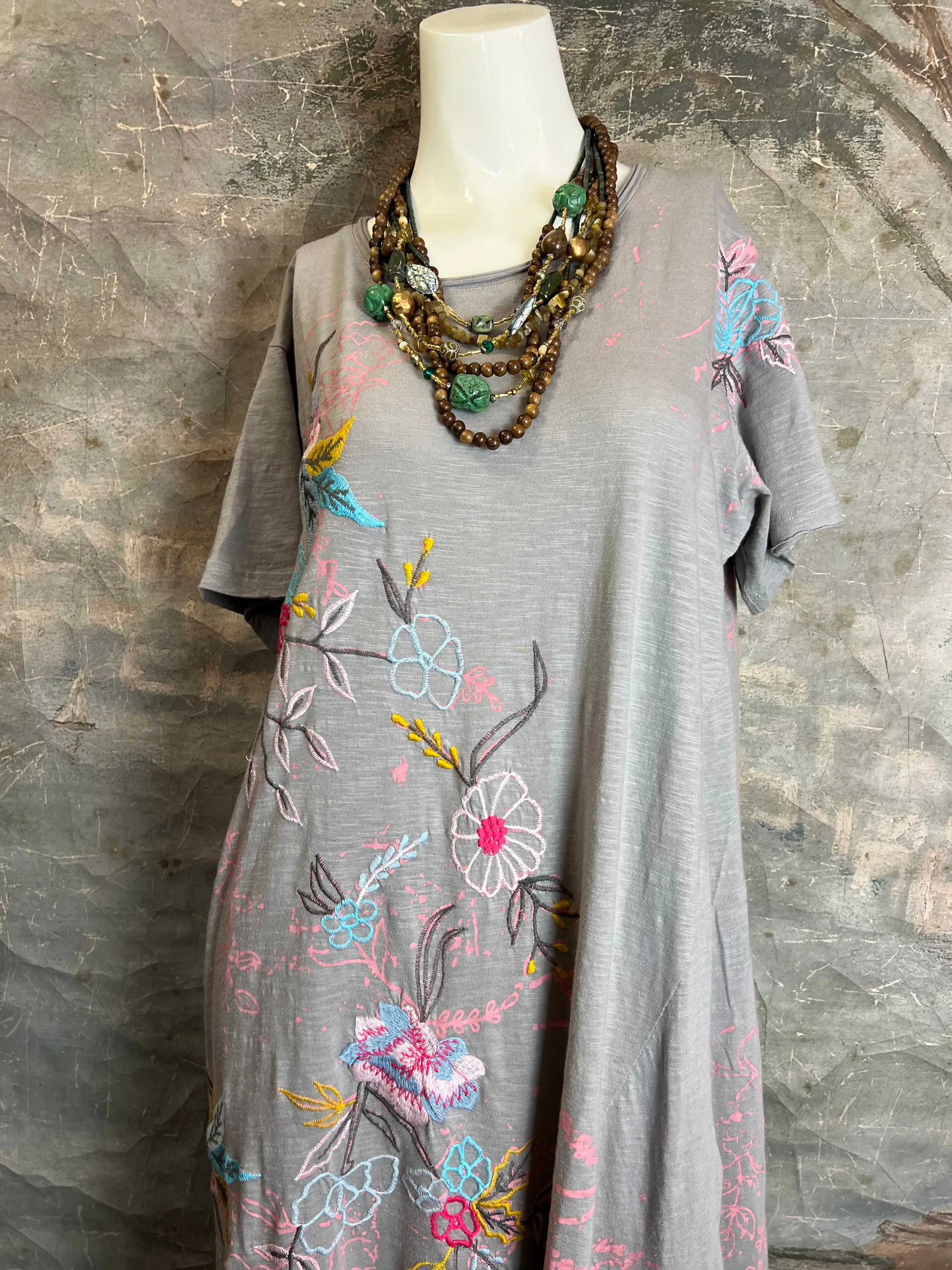 KYREC53 QUINN T-SHIRT DRESS-Gray