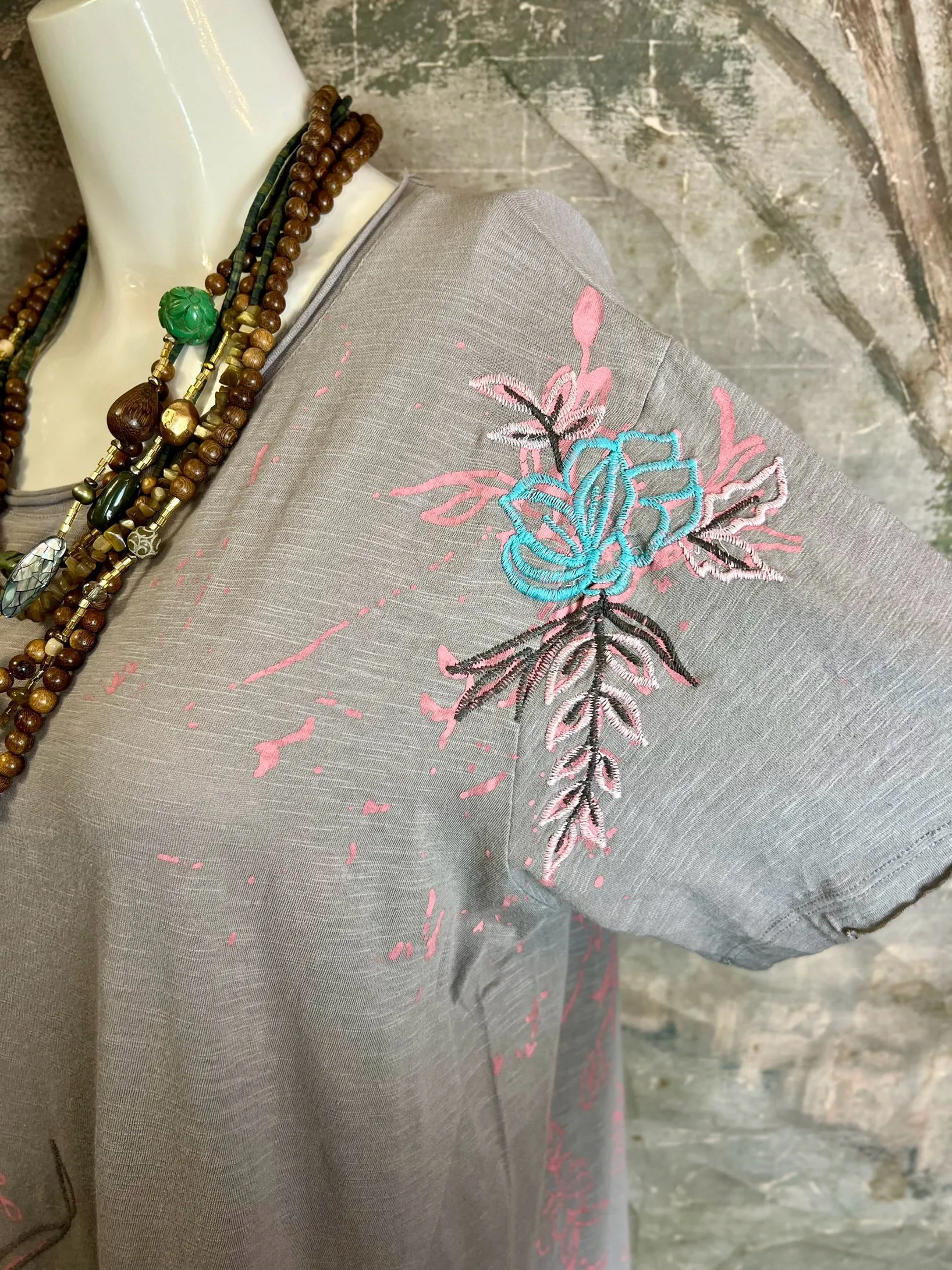KYREC53 QUINN T-SHIRT DRESS-Gray