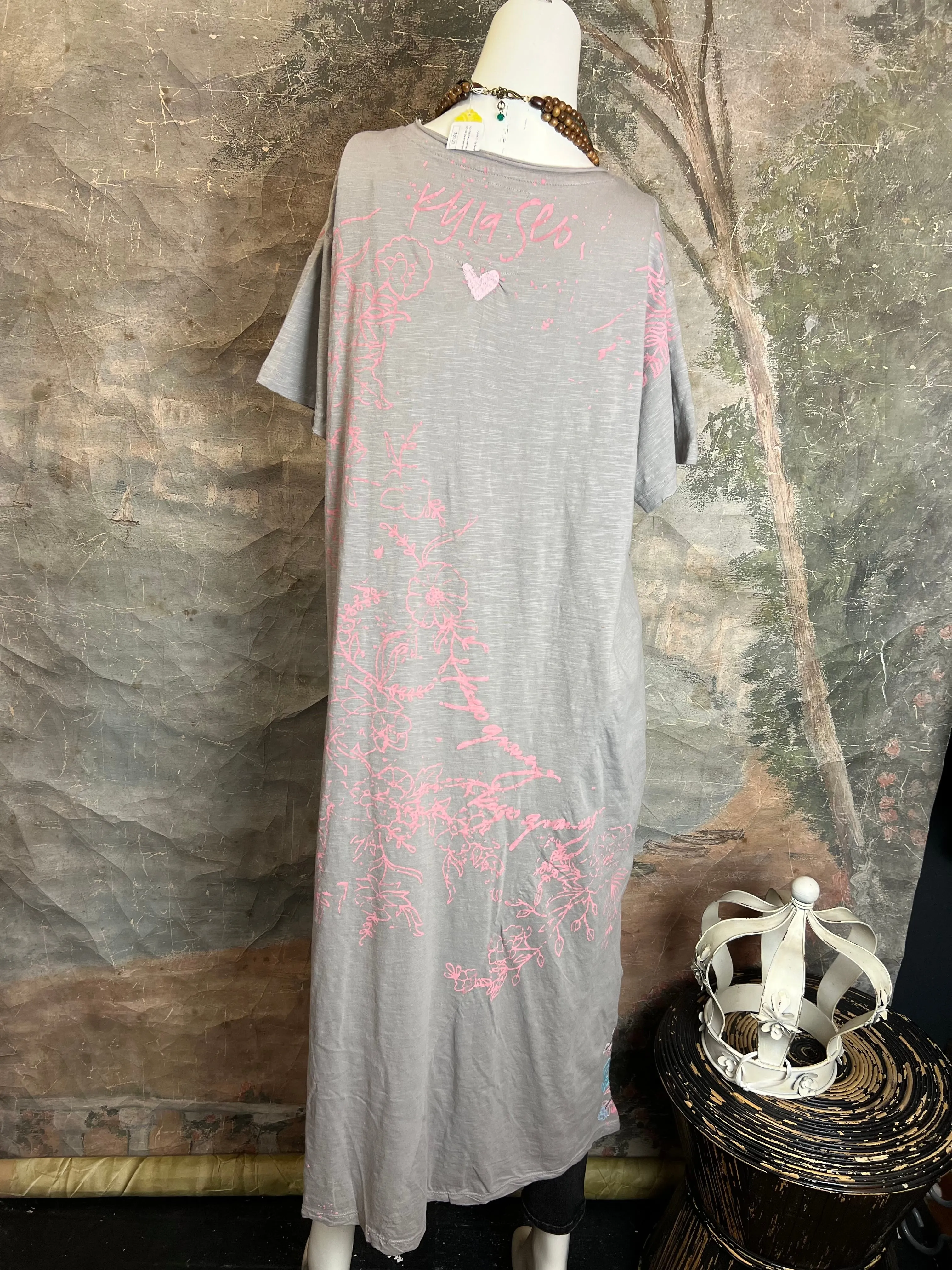 KYREC53 QUINN T-SHIRT DRESS-Gray