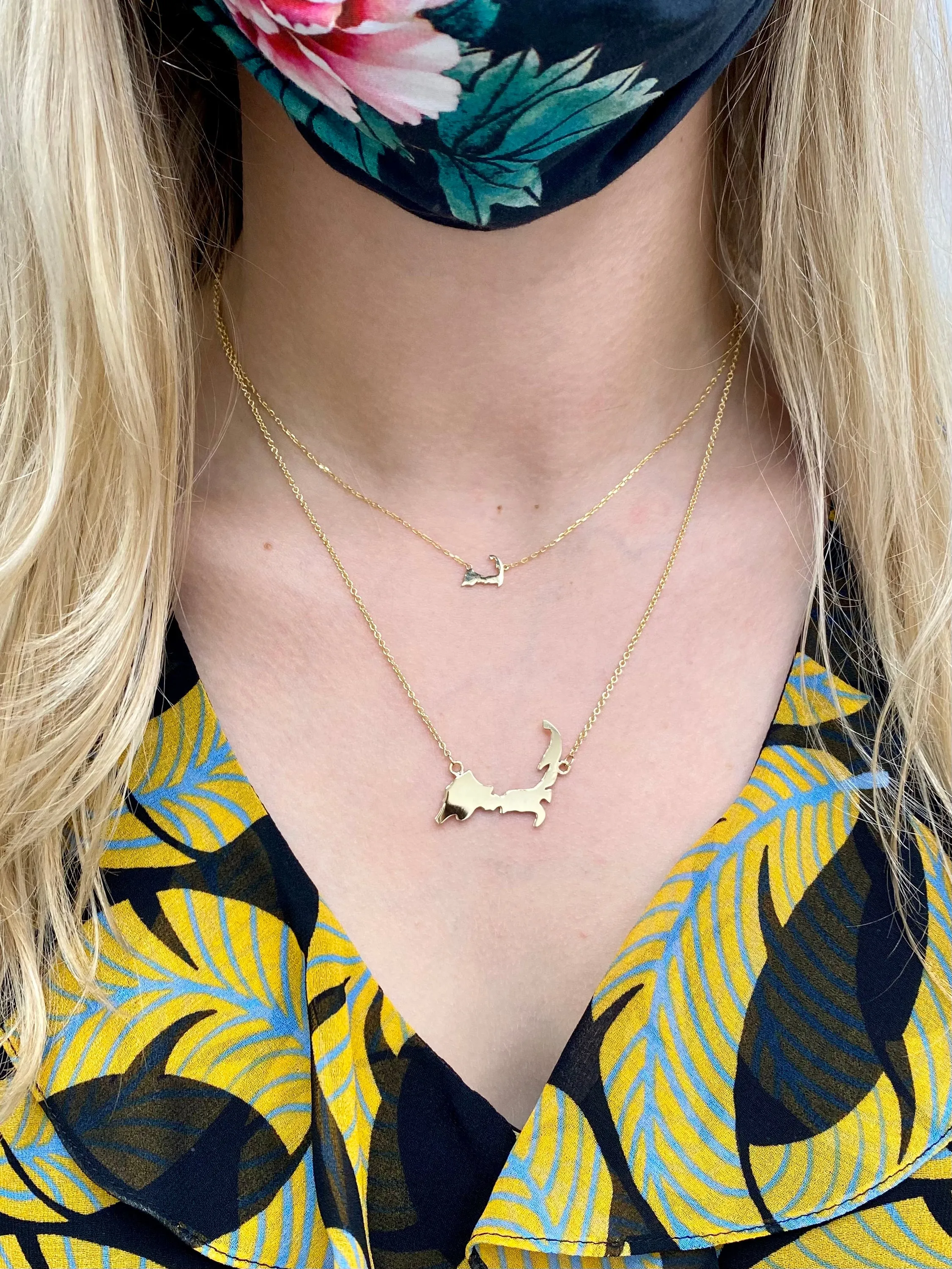 Large Cape Cod Map Necklace