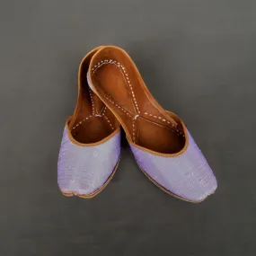 Lavender Women Jutti | Raw Silk | Hand-Crafted | Exquisite Craftsmanship