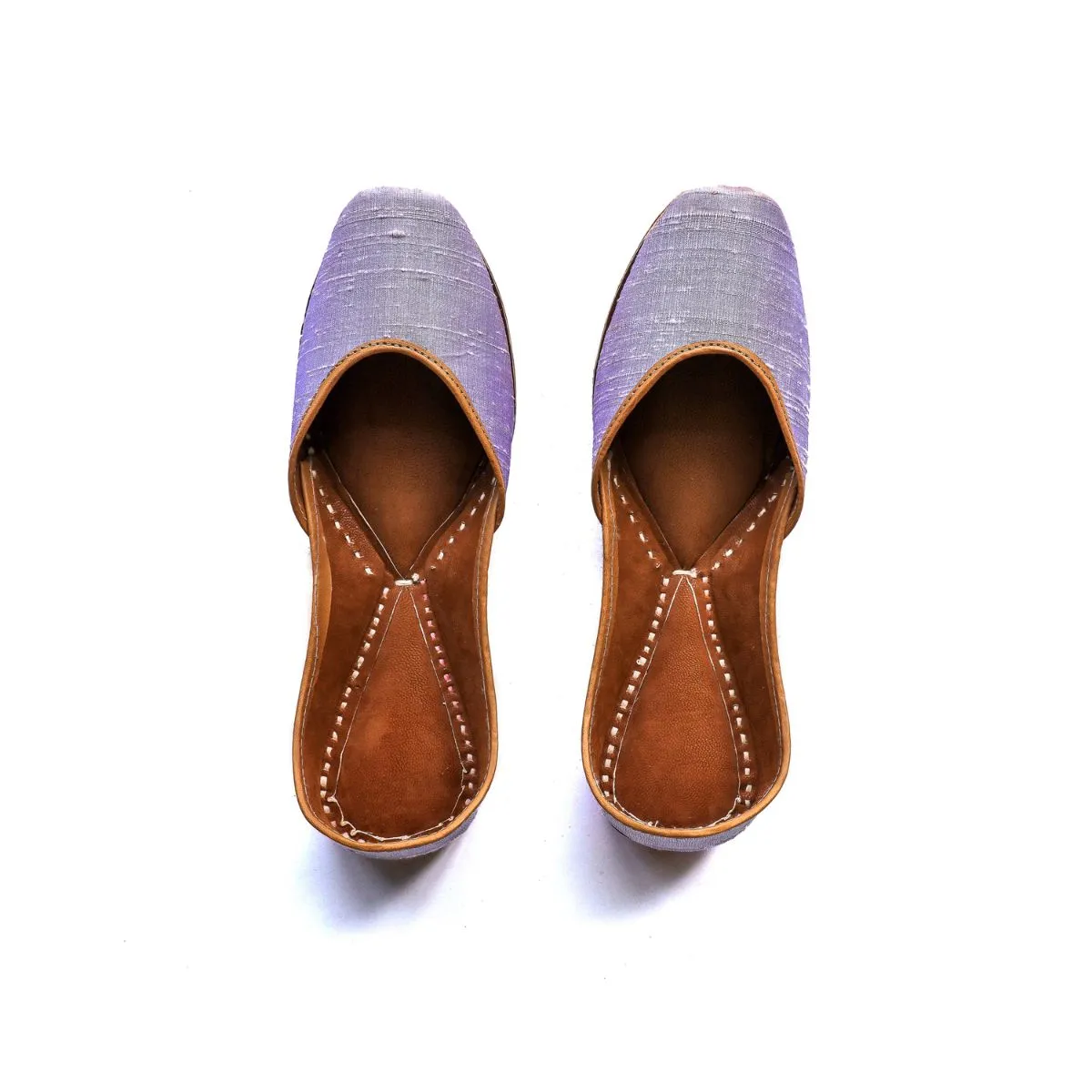 Lavender Women Jutti | Raw Silk | Hand-Crafted | Exquisite Craftsmanship