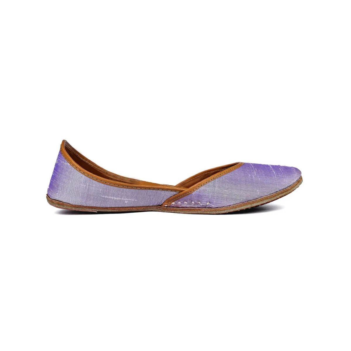 Lavender Women Jutti | Raw Silk | Hand-Crafted | Exquisite Craftsmanship