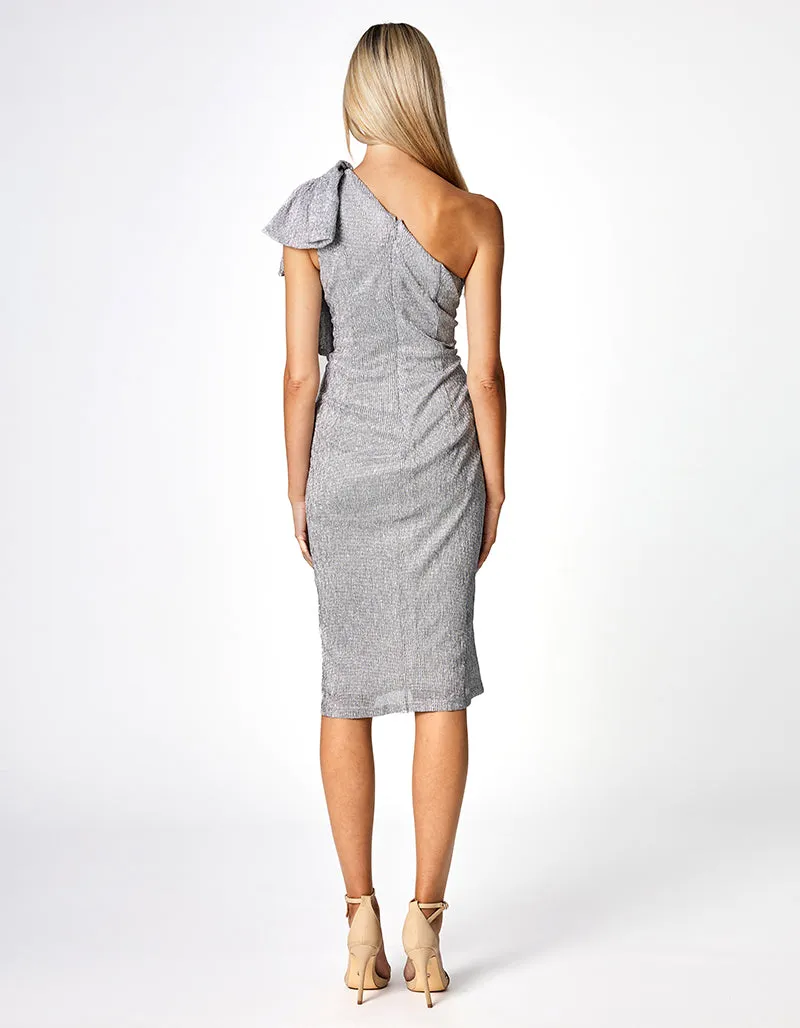 LIANA ONE SHOULDER FRILL DRESS BL66D16S