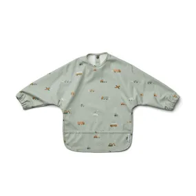 Liewood Merle Cape Bib - Vehicles - Dove Blue Mix