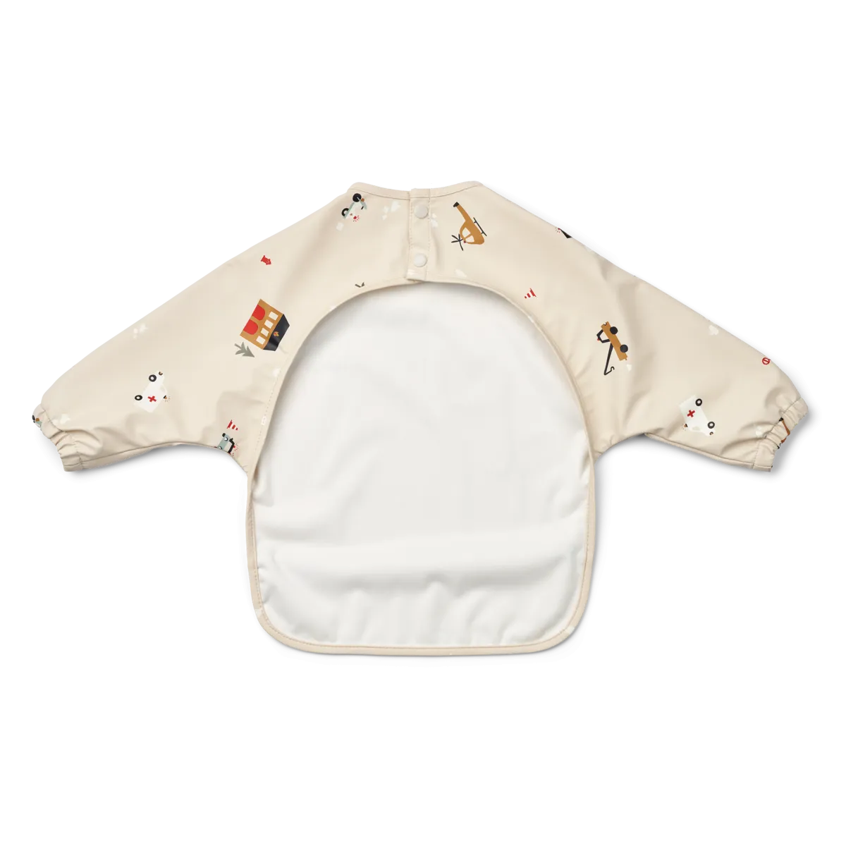 Liewood Merle Cape Bib with sleeves | Emergency Vehicle /Sandy