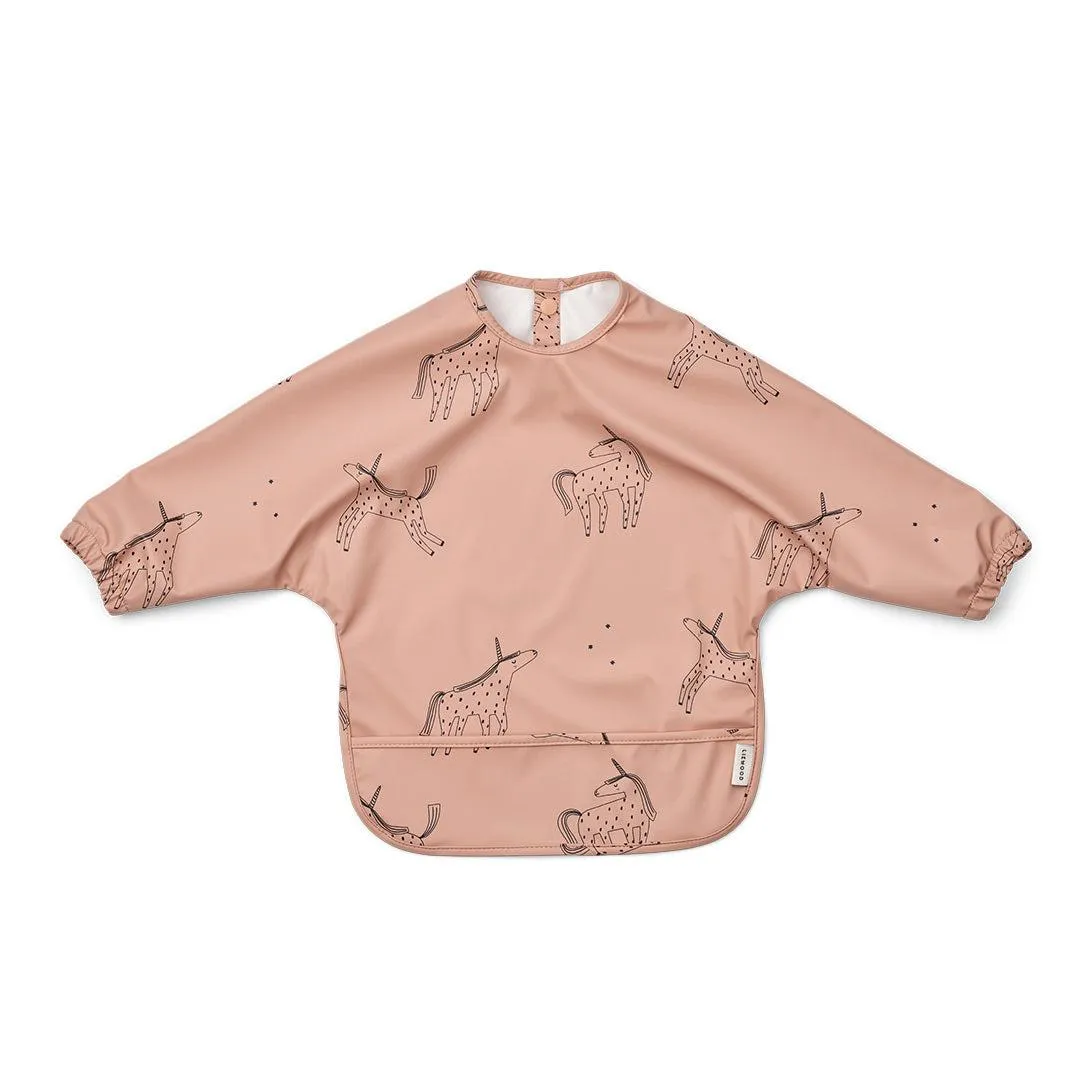 Liewood Merle Printed Cape Bib - Unicorn - Pale Tuscany