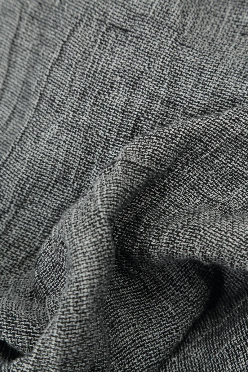 Loose Grey Mélange Linen Trousers