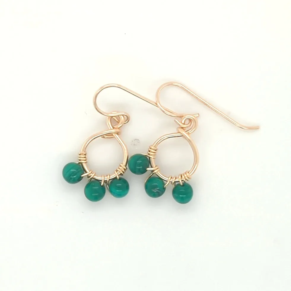 Malachite Cluster Earrings
