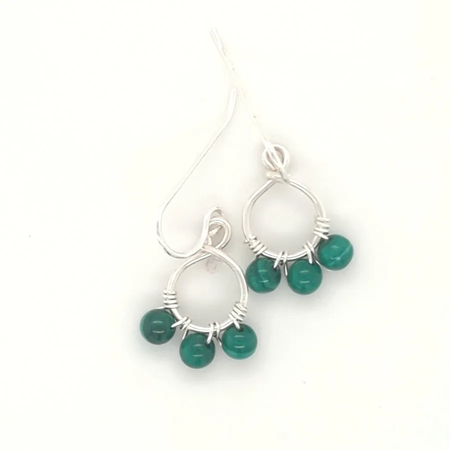 Malachite Cluster Earrings