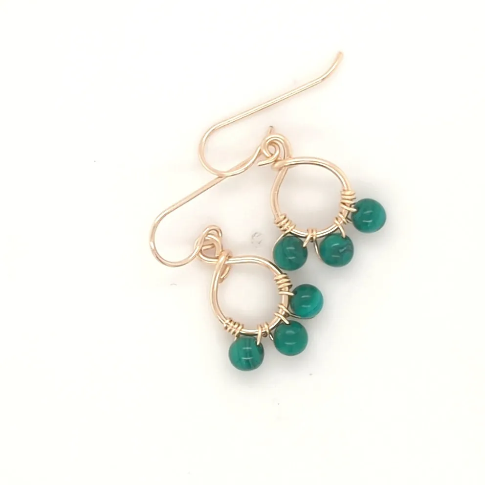 Malachite Cluster Earrings
