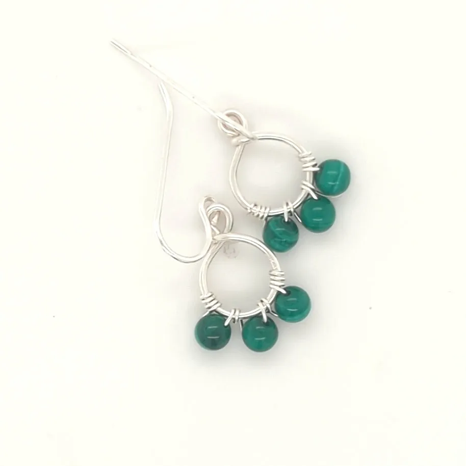 Malachite Cluster Earrings