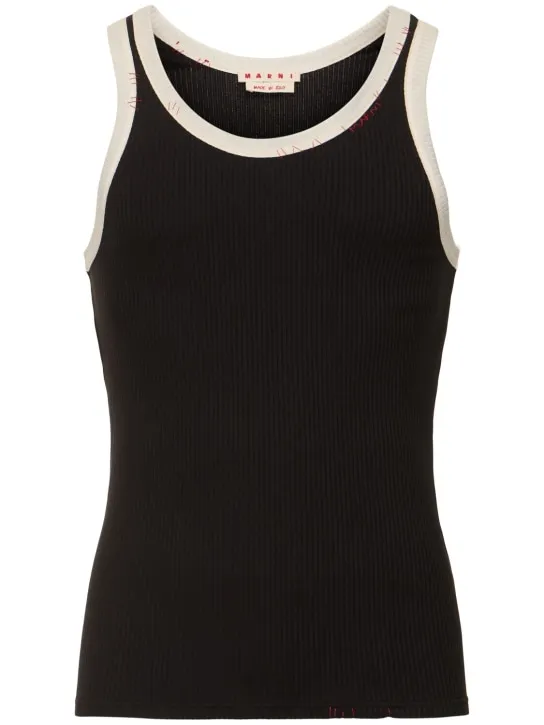 Marni   Ribbed jersey tank top 