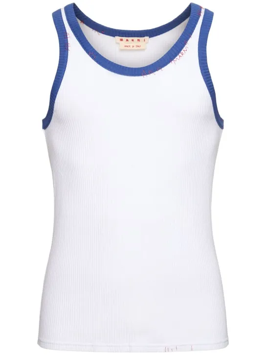 Marni   Ribbed jersey tank top 