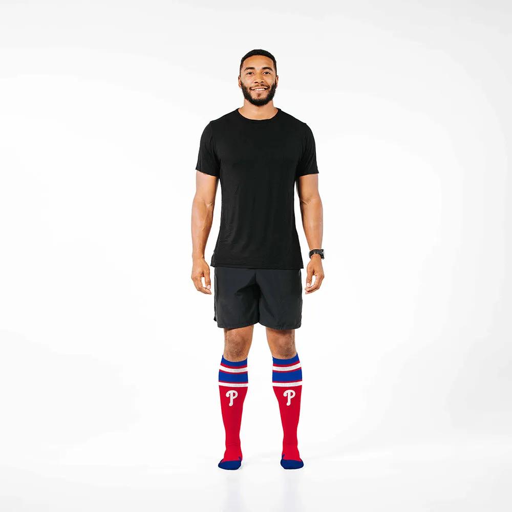 MLB Compression Socks, Philadelphia Phillies - Classic Stripe