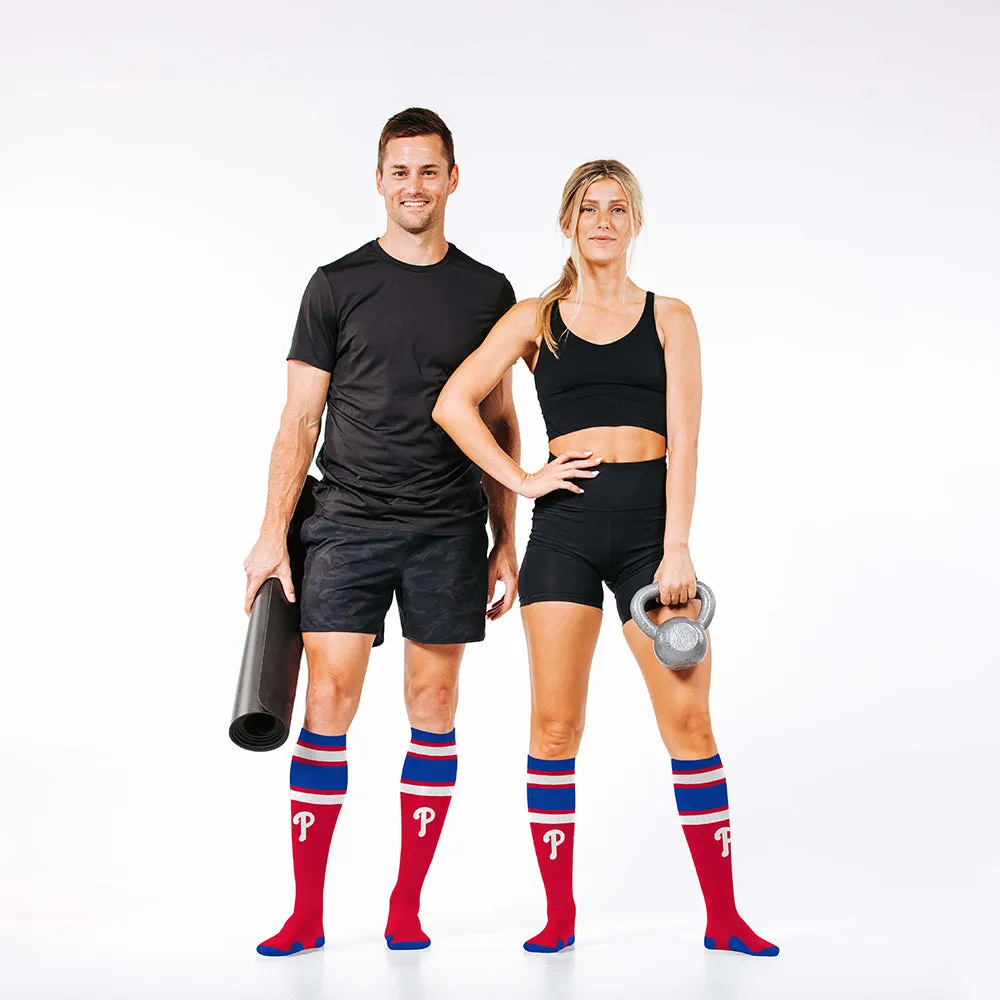 MLB Compression Socks, Philadelphia Phillies - Classic Stripe