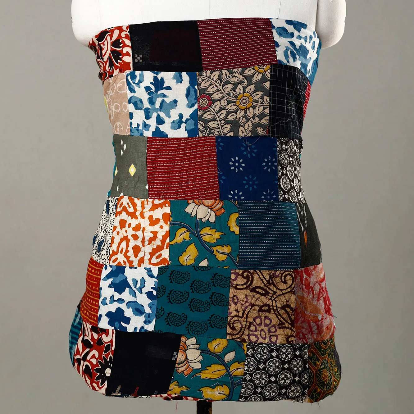 Multicolor - Handmade Tukdi Kaam Patchwork Cotton kurta Material - (2.1 meter) 23