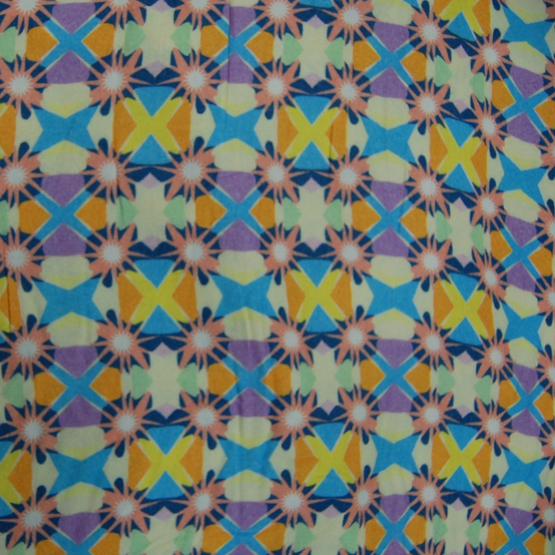 Multicolor Star Print Viscose Fabric